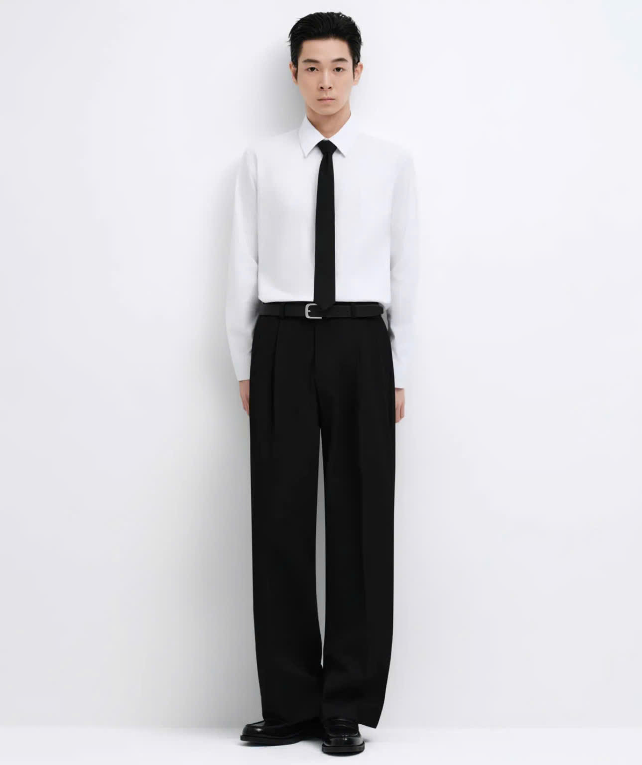 PANTS/ Real Wide Hidden Banding Slacks